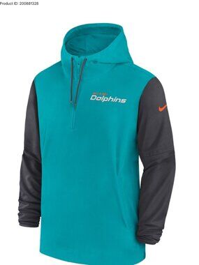 Nike NFL Miami Dolphins Men's Hoodie 3XL Jacket 1/2-Zip Aqua -Anthracite NWT
